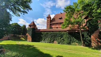 Fototapeta na wymiar Walls of the Teutonic Castle in Malbork, Poland