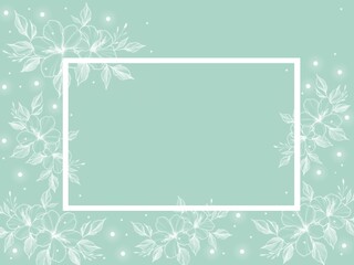 Green abstract background with flowers. for texture card wedding paper mother's day