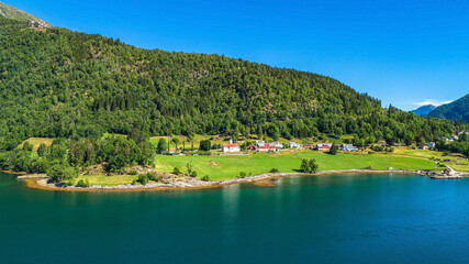 Fototapeta na wymiar Balestrand. The administrative centre of Balestrand Municipality in Sogn og Fjordane county, Norway.
