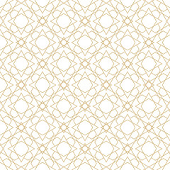 Fototapeta premium Delicate pattern in islamic style. Seamless arabic geometric vector texture. Ornamental backgroung in gold and white