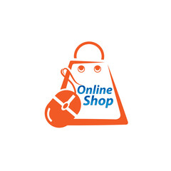 Online Shop Logo designs Template. Shopping Logo vector icon illustration design. Shopping bag icon for online shop business logo. Online store logo vector illustration. Logotypes For Online Shop.