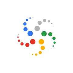 Abstract Geometric Dot Star Swirl Logo Design Vector