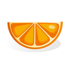Vector illustration of orange slices on a white background. Orange and citrus for label, logo, menu and website, advertising, icons for printing on fabric. Healthy food concept.