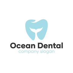 Ocean Dentist Simple Logo Design Idea