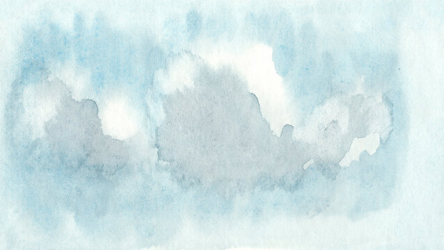 Hand painted watercolor clouds © Anastasia
