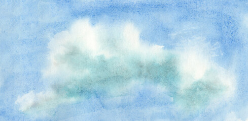 Hand painted watercolor clouds