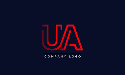 Fototapeta na wymiar Abstract creative minimal unique alphabet letter icon logo UA