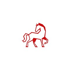 Red Horse Vector Logo Mark Icon