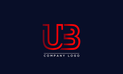 Abstract creative minimal unique alphabet letter icon logo UB