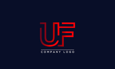 Fototapeta na wymiar Abstract creative minimal unique alphabet letter icon logo UF