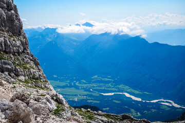 Julian Alps and Triglav National Park in Slovenia, defocused