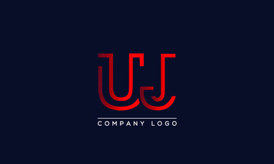 Fototapeta na wymiar Abstract creative minimal unique alphabet letter icon logo UJ