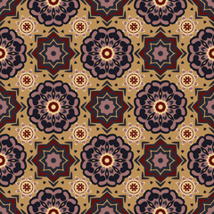 Creative color abstract geometric pattern in beige, violet, brown, vector seamless, can be used for printing onto fabric, interior, design, textile,carpet,pillow.