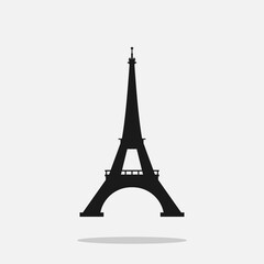 Eiffel tower vector icon isolated on white background.