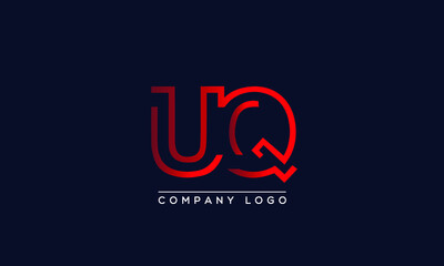 Abstract creative minimal unique alphabet letter icon logo UQ