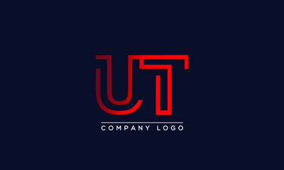 Fototapeta na wymiar Abstract creative minimal unique alphabet letter icon logo UT