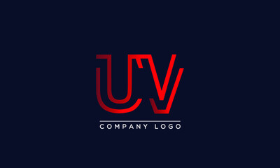 Fototapeta na wymiar Abstract creative minimal unique alphabet letter icon logo UV