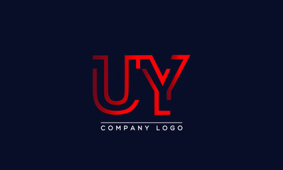 Fototapeta na wymiar Abstract creative minimal unique alphabet letter icon logo UY