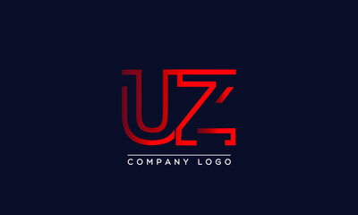 Abstract creative minimal unique alphabet letter icon logo UZ
