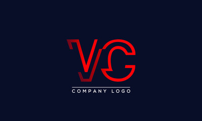 Abstract creative minimal unique alphabet letter icon logo VC