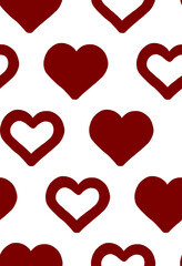 Heart valentine seamless pattern. Hand drawn illustration.