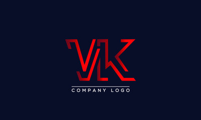 Abstract creative minimal unique alphabet letter icon logo VK