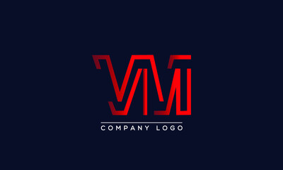 Abstract creative minimal unique alphabet letter icon logo VM