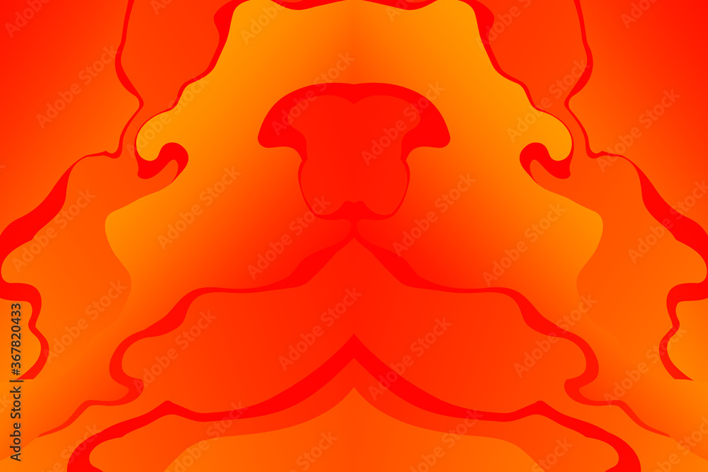 Poster abstract orange and red wavy background with curve lines. lava. burn. fire. flame.