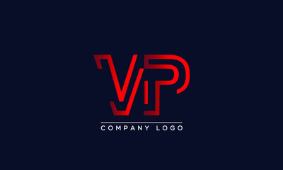 Abstract creative minimal unique alphabet letter icon logo VP