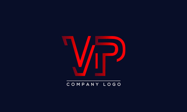 Abstract creative minimal unique alphabet letter icon logo VP