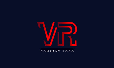 Abstract creative minimal unique alphabet letter icon logo VR