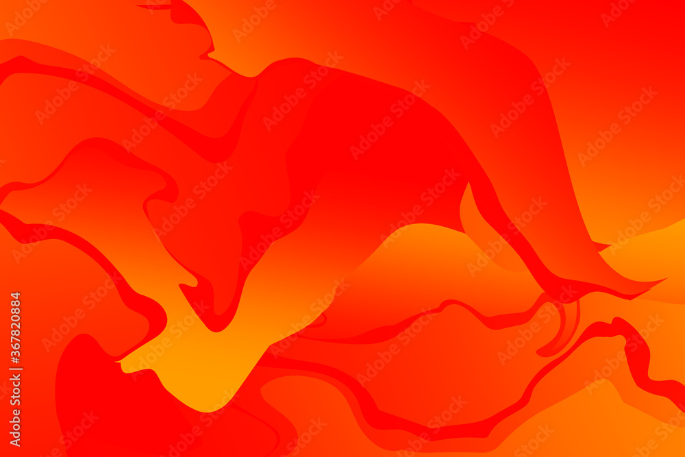Poster abstract orange and red wavy background with curve lines. lava. burn. fire. flame.
