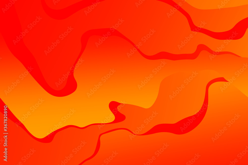 Poster abstract orange and red wavy background with curve lines. lava. burn. fire. flame.
