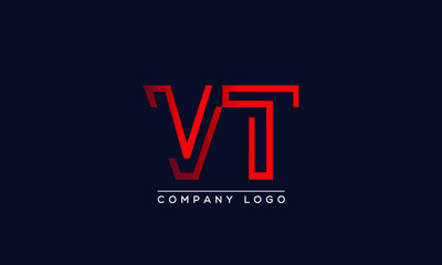 Fototapeta na wymiar Abstract creative minimal unique alphabet letter icon logo VT