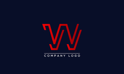 Abstract creative minimal unique alphabet letter icon logo VV
