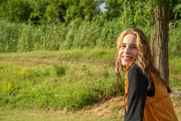 Smiling girl in nature