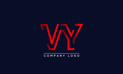 Abstract creative minimal unique alphabet letter icon logo VY