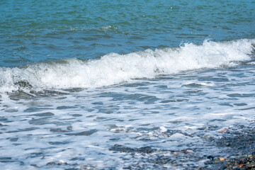 Obraz premium Waves on the Black Sea coast in Anaklia, Georgia