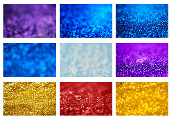 Glitter light abstract full color bokeh light background