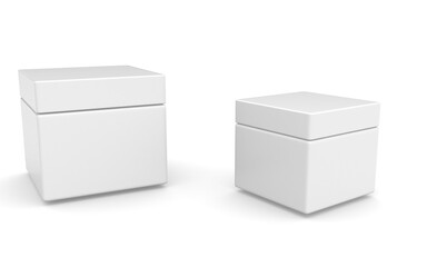 3d  cream container on white background