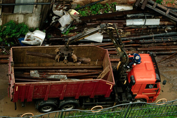 truck and pipes