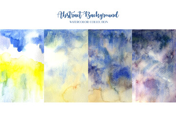 Four water color abstract background paintings. Can use as a sky background and texture.