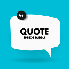 Banner, speech bubble, poster and sticker concept with sample text. White bubble message on bright blue background for banner, poster. Vector Illustration