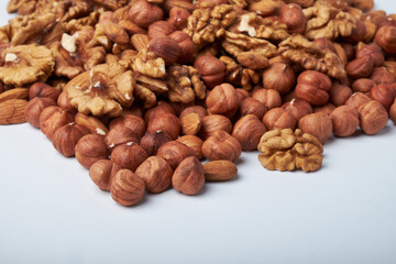 ifferent nuts in a pile