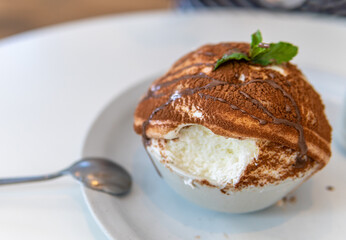 Chocolate Korean Milk Ice Sorbet: Injeolmi Bingsu