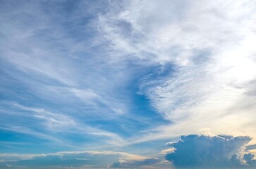Fototapeta na wymiar blue sky with clouds background 