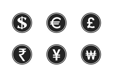 currency coin set. money icon. financial infographic design element