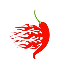 Chili pepper logo. Isolated chili pepper  on white background