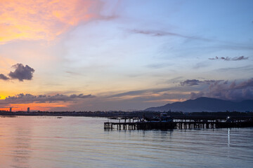 sunset over the sea