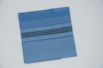 blue handkerchief with lines on the white background